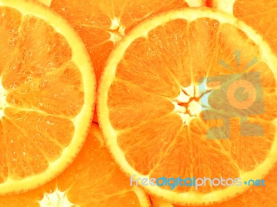 Slices Of Fresh Orange Texture Background Stock Photo