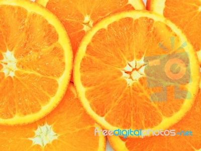 Slices Of Fresh Orange Texture Background Stock Photo