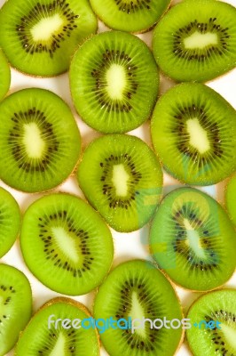 Slices Of Kiwi Fruit Stock Photo