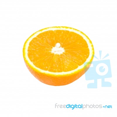 Slices Of Orange Isolated On White Background With Clipping Path… Stock Photo