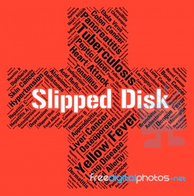 Slipped Disc Represents Lifting Injuries And Bulge Stock Image