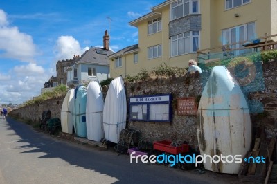 Slipway To Bude Harbour In Cornwall Stock Photo