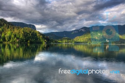 Slovenia Bled Castle Lake Stock Photo