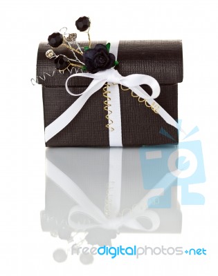 Small Black Gift Box Stock Photo