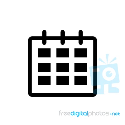 Small Calendar Symbol Icon  Illustration On White Ba Stock Image