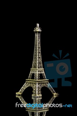 Small Eiffel Tower Isolated Stock Photo