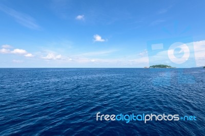 Small Island And Blue Sea At Mu Koh Similan Stock Photo