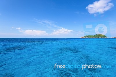 Small Island And Blue Sea At Mu Koh Similan Stock Photo