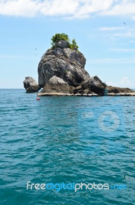 Small Island In The Sea For Diving Stock Photo