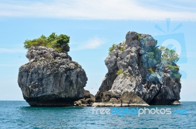 Small Island In The Sea For Diving Stock Photo