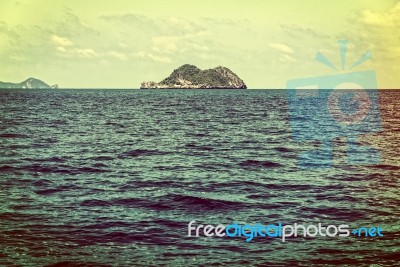 Small Island In Vintage Style Stock Photo