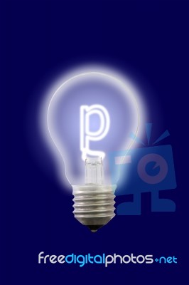 Small Letter Glow Inner Electric Lamp Stock Photo