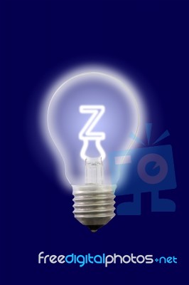 Small Letter Glow Inner Electric Lamp Stock Photo