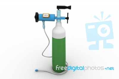 Small Portable Oxygen Cylinder Stock Image