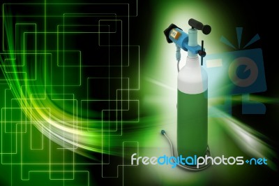 Small Portable Oxygen Cylinder Stock Image