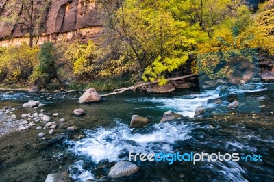 Small Rapids On The Virgin River Stock Photo