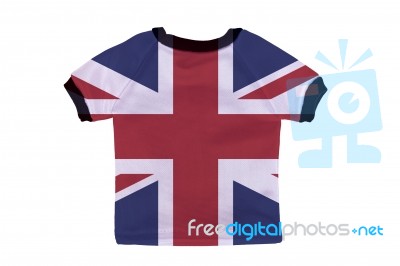 Small Shirt With Uk Flag Isolated On White Background Stock Photo