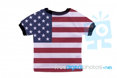 Small Shirt With Usa Flag Isolated On White Background Stock Photo