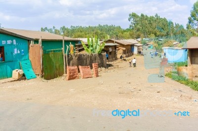 Small Village In Ethiopia Stock Photo