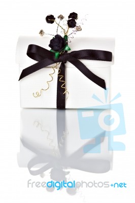 Small White Gift Box Stock Photo