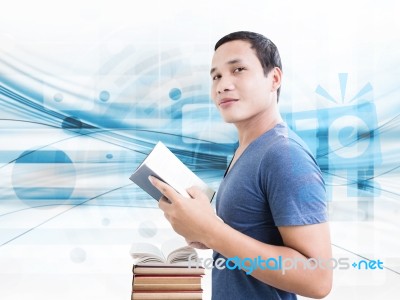 Smart Asian Student Stock Photo