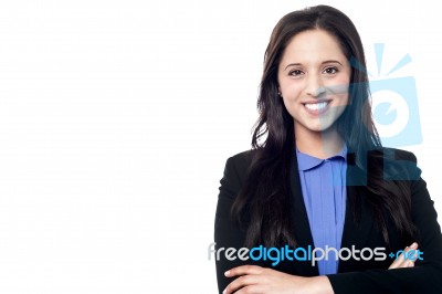 Smart Beautiful Business Woman Posing Stock Photo