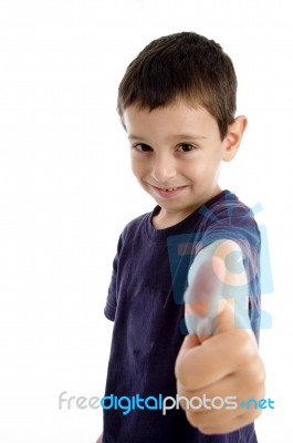 Smart Boy Showing Thumbs Up Stock Photo