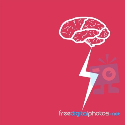 Smart Brain Glowing Energy Stock Image