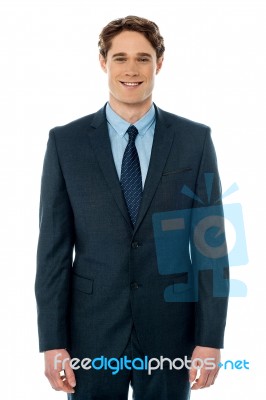 Smart Businessman Posing Casually Stock Photo