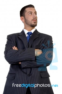 Smart Businessperson With Folded Hands Stock Photo