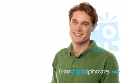 Smart Cheerful Caucasian Guy Stock Photo