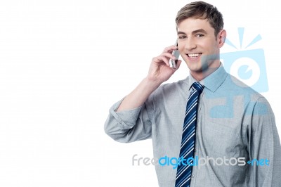 Smart Executive Talking In His Mobile Phone Stock Photo