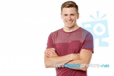 Smart Guy Posing With Confidence Stock Photo