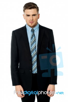 Smart Male Business Executive Posing To Camera Stock Photo