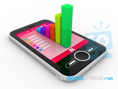 Smart Phone And Business Graph Stock Image