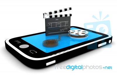 Smart Phone And Film Stuff Stock Image