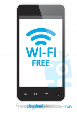 Smart Phone And Free Wi Fi Stock Image