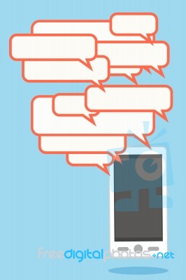 Smart Phone And Speech Bubbles Stock Image