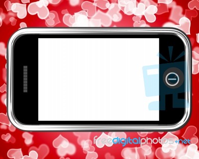 Smart Phone Empty Screen With Heart Stock Image