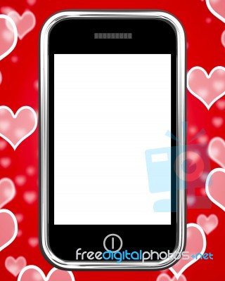 Smart Phone Empty Screen With Heart Stock Image