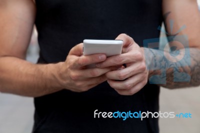 Smart Phone In The Hand Stock Photo