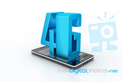 Smart Phone With 4g Stock Image