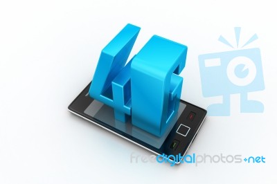 Smart Phone With 4g Stock Image