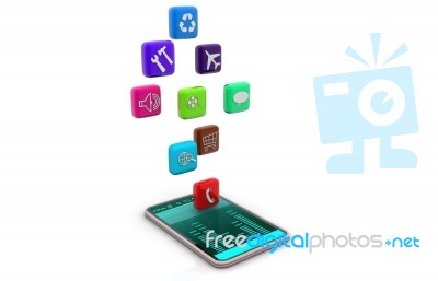 Smart Phone With Apps Stock Image