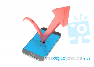 Smart Phone With Arrow Stock Image