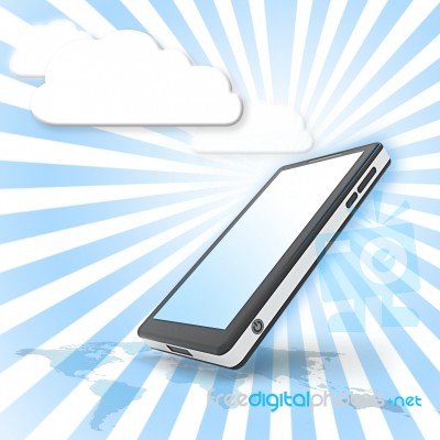 Smart Phone With Cloud Communication Stock Image