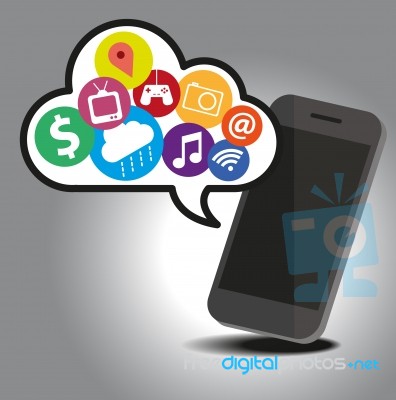 Smart Phone With Cloud Technology Concept Stock Image