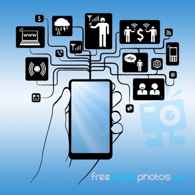 Smart Phone With Communication Windows Stock Image