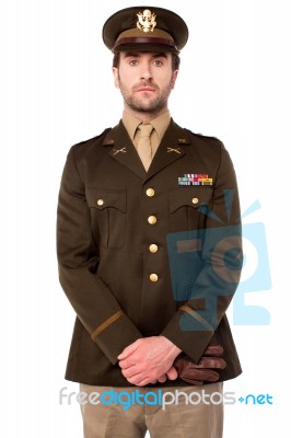 Smart Us Soldier Isolated Over White Stock Photo