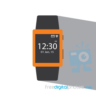 Smart Watch Flat Icon   Illustration  Stock Image